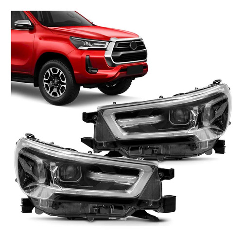 Par Farol Hilux Com Led Para Adaptação 2021 22 23 24 2025