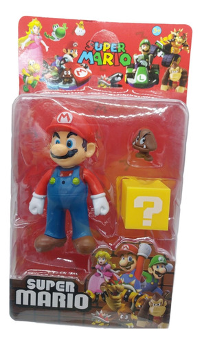Figura Juguete Super Mario Bross Bros Hongo Bloque Signo