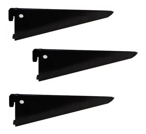 Suporte Cremalheira Duplo Para Prateleira Preto 37cm - Kit3