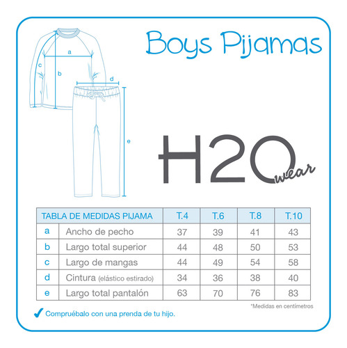 Pijama Niño Polar Azul H2o Wear