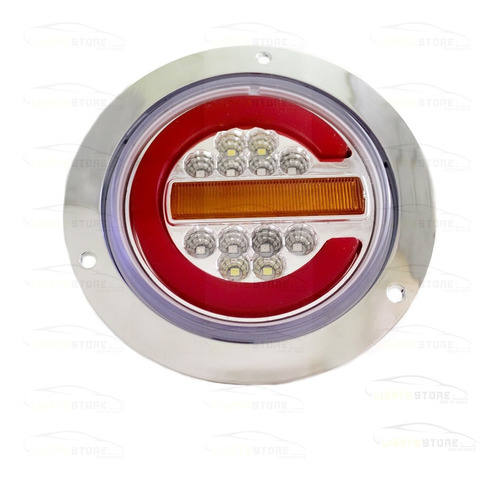 Plafon Redondo Rojo 12 Leds Gel 5 Funciones 3 Colores 12/24v