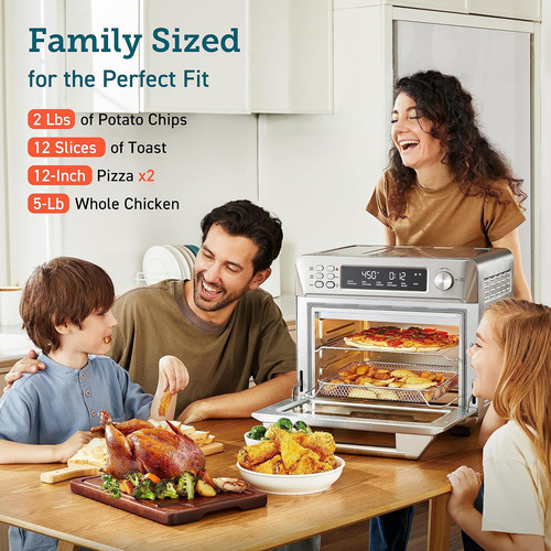 Combo Horno Tostador Y Freidora De Aire 11 En 1 Con Convecci