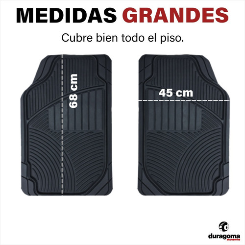 Cubre Alfombras Auto 2 Piezas Delanteras Goma Pvc Universal