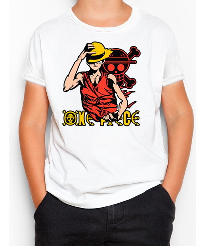 Remera Niño Niña Modal One Piece  Monkey D. Luffy Anime. 