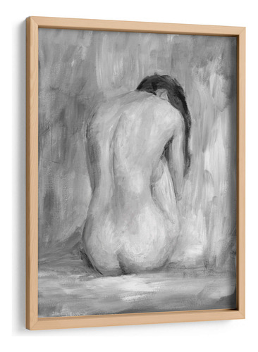 Cuadro Enmarcado Pino Figura En Blanco Y Negro Ii. 60x80