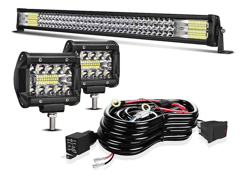 Barra De Luz Led Turbo Sii 32 Pulgadas 405w Triple Fila Spot