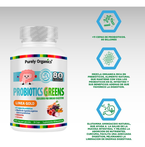 Probiotics Greens | Equilibrio Pro Inmuno-digestivo Sabor Sin sabor