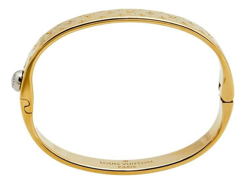 Pulsera Esclava Lv Enchapada En Oro 18k Dorado 6 Cm 17 Cm