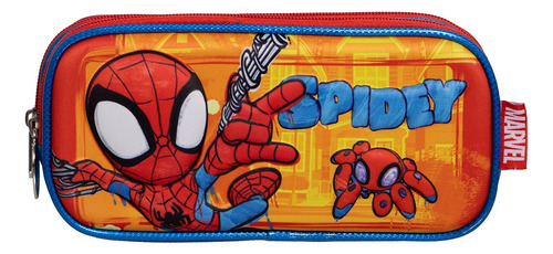 Lapicera Doble Cierre Spidey 183579 Rojo Con Azul Estampado