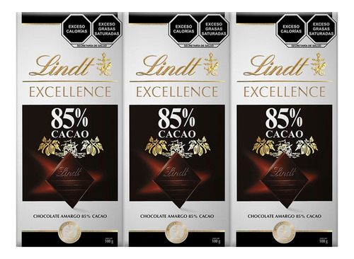 Pack X 3 Lindt Excellence 85% Cacao 100g