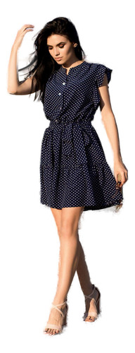 Vestido Con Cinturón Y Dobladillo Holgado Con Volantes Y Man