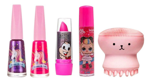 Imagem 4 de 8 de Kit Maquiagem Infantil Completo Polvo Esmaltes Sombras Bz133