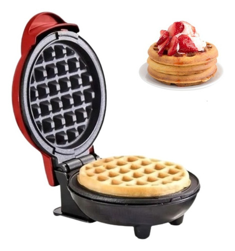 Mini Wafflera Electrica Antiadherente Pancakes 350w Led