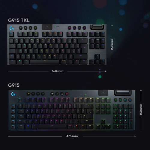 Logitech G915 Tkl Tenkeyless Lightspeed Inalámbrico Rgb Mech