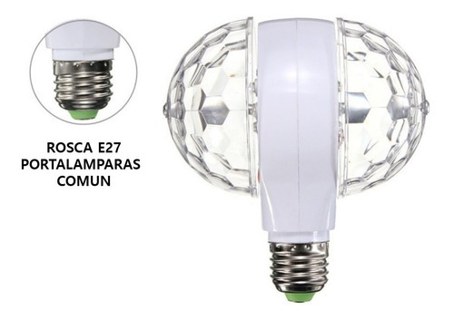 Lampara Giratoria Led Rgb Doble Luces Dj Fiesta Efectos E27