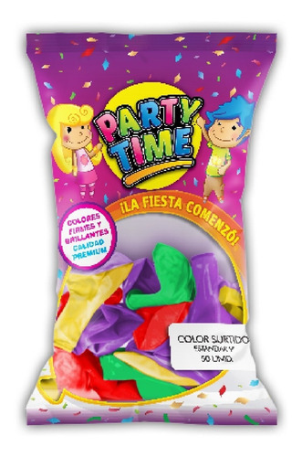 Globos Party Time 9 ¨x50 Colores A Escoger