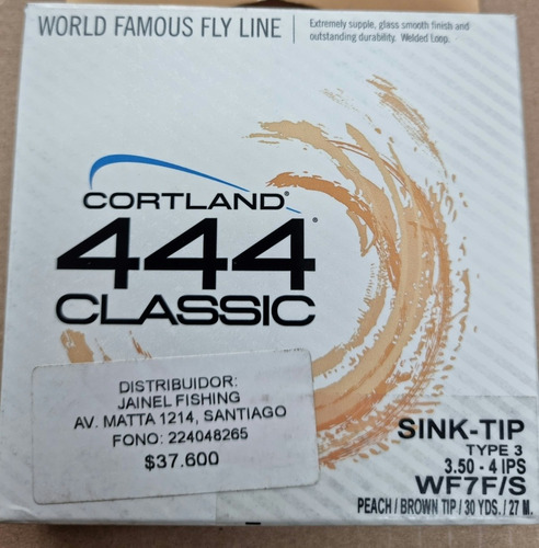  Línea De Pesca  Mosca Cortland 444 Classic Sink Tip Wf7/s7