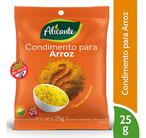 Condimento Alicante Para Preparar Arroz X 25 Gr