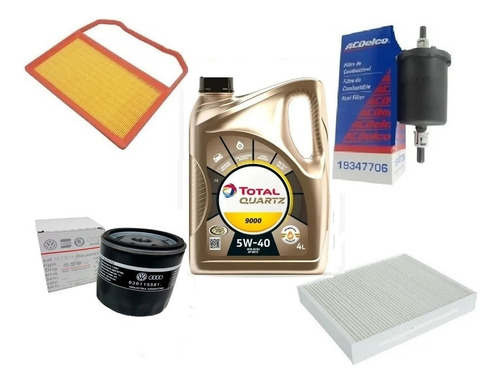 Kit 4 Filtros + Aceite Total 9000 5w40 100 % Sintetico Vw Up