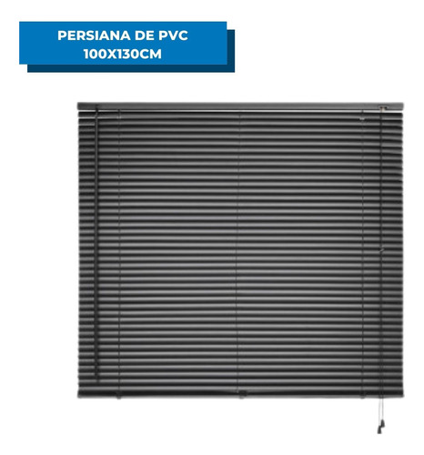 Persiana Cortina Horizontal Pvc Primafer 100x130cm Quarto Cor Preta