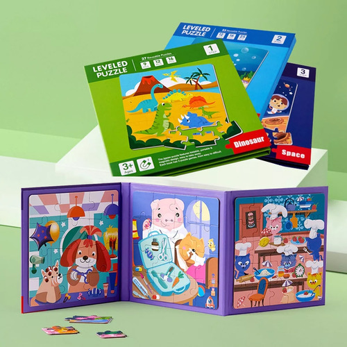 Magnético Rompecabezas Juguete Puzzle Estilo Libro Para Niño