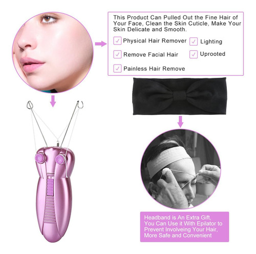 Waycom Removedor De Vello Facial Eléctrico Para Mujer, Depil