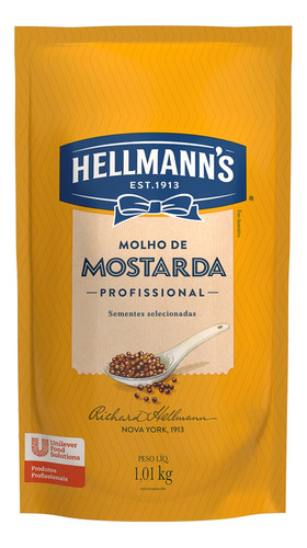 Mostarda Amarela Uso Profissional Hellmann's Sachê 1,01kg