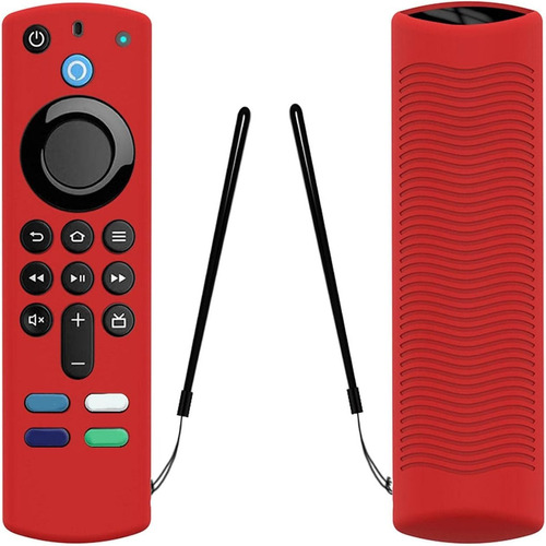 Funda Compatible Con Amazon Fire Tv Alexa Voz Azul Color Rojo