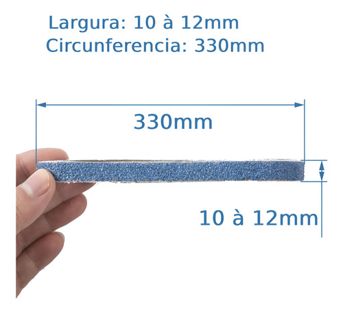 Cinta Lixa 330x12mm Zircônia Lixadeira Pneumatica Kit Com 20