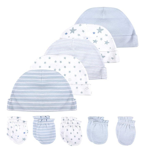 Newborn Juego De Gorro Y Manoplas De Algodón Suave Para Bebé