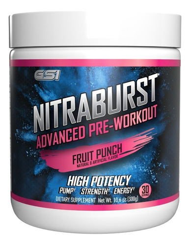 Giant Sports Nitraburst Advanced Pre Workout / Testo / 30 Sv Sabor Fruit Punch