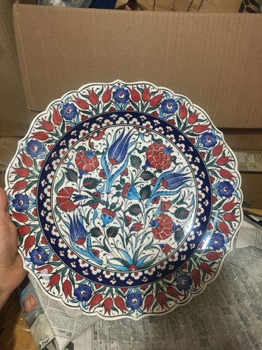Plato Decorativo Ceramica Turca Pintada A Mano