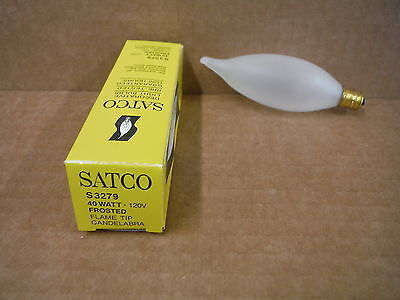 Satco Flame Tip Bulb Frosted 40w 120v S3279 Ccu