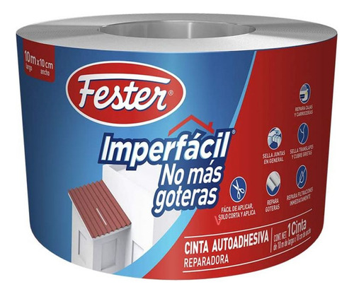 Cinta Asfaltica Autoadherible E Impermeable Gris 10 Mt X 10 