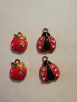 Comprar 4 Dijes De Metal Coquito O Manzana Material Bisuteria