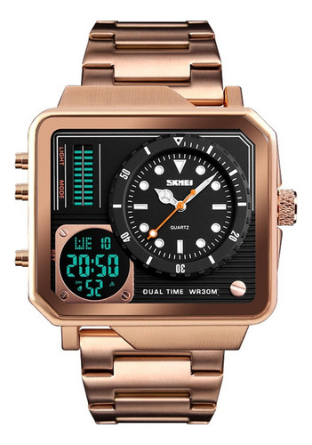 Reloj Genial Hombre Skmei Cuadrada Cronógrafo Fechador