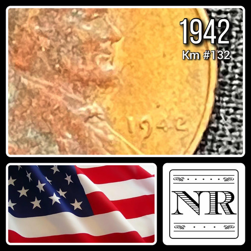 Estados Unidos - 1 Cent - Año 1942 - Liso - Lincoln Wheat