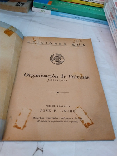 Organización De Oficinas José P Cacho Ediciones Eca (Usado)