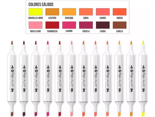 12 marcadores artísticos de cores vibrantes Filgo Alloy Sketch de dois pontos