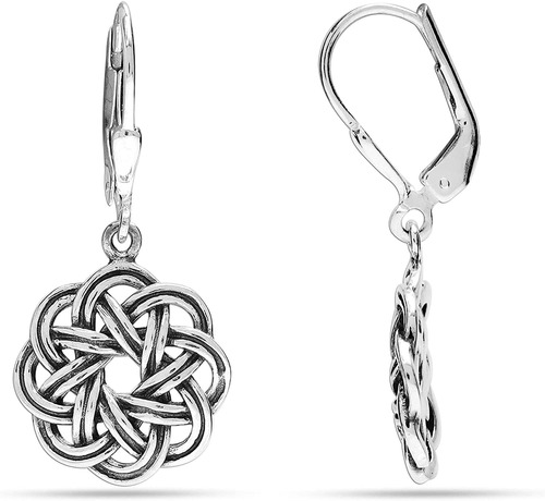 Lecalla 925 Sterling Silver Jewelry Tear-drop Celtic Heart L