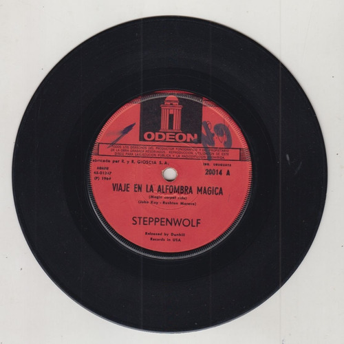 1969 Steppenwolf Viaje Alfombra Magica Simple Vinyl Uruguay 