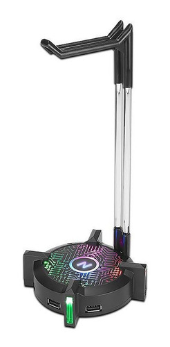 Imagen 4 de 6 de Base Soporte Para Auriculares Hub Usb Noga St-hb1 Rgb Stand