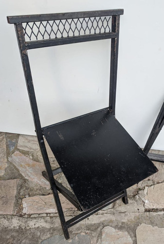 Silla Plegable De Hierro Estilo Industrial. Alta Resistencia