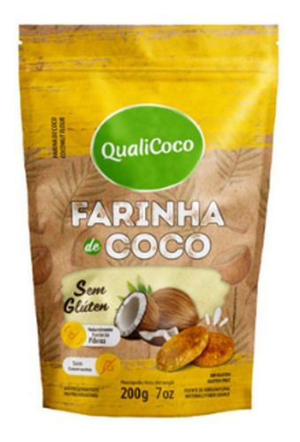 Farinha De Coco Sem Glúten Qualicoco 200g Unidade Coco