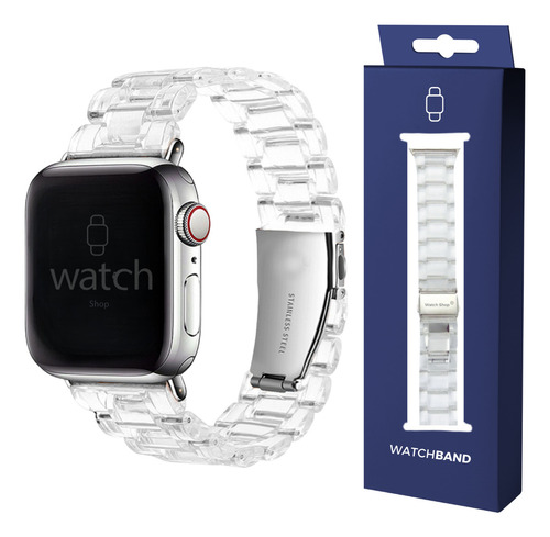 Pulseira Clear Transparente Para Apple Watch E Iwo Cor Clear 38-40-41mm Largura Da Pulseira 22 Mm