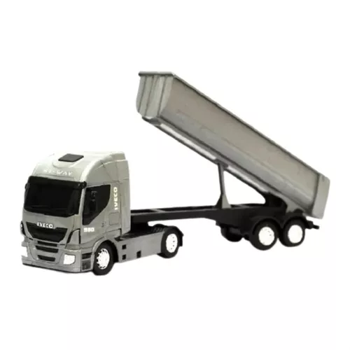 Caminhão De Brinquedo Carreta Caçamba Iveco Hi Way Miniatura - R$ 62