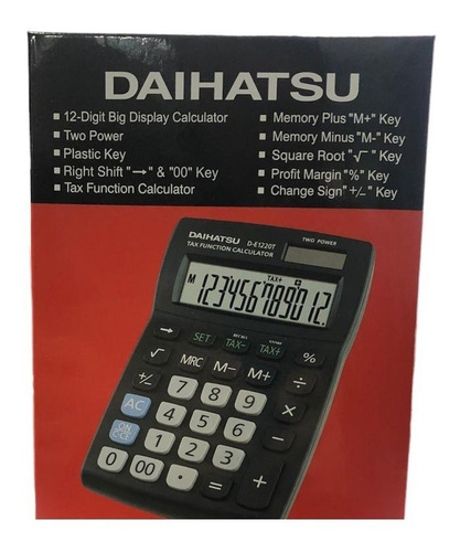 Imagen 3 de 5 de Calculadora Daihatsu D-e1220t 12 Digitos De Escritorio