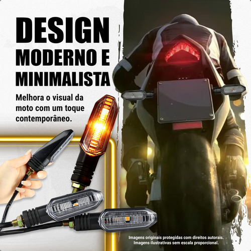 Kit 4 Piscas Seta Cristal 12v Para Guidão Com Rosca