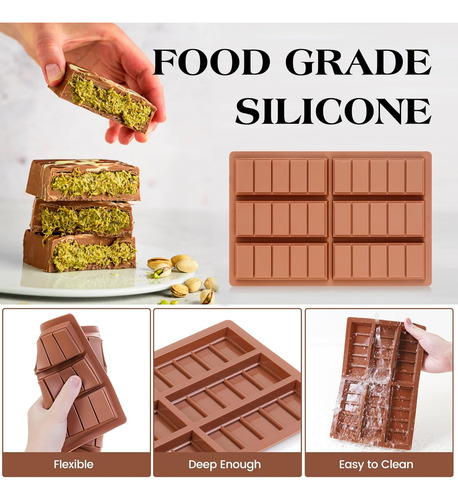 Molde Profundo De Silicona Para Barra De Chocolate Y Caramel