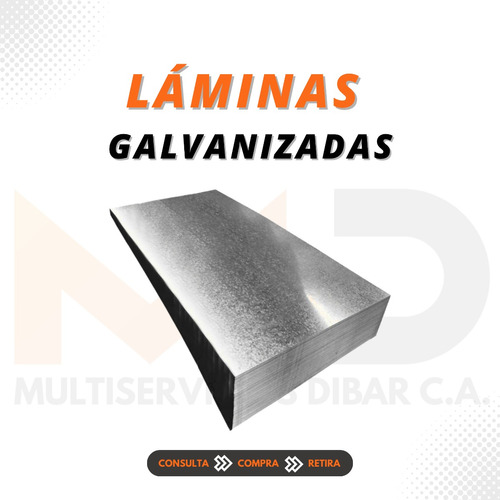 Lamina Galvanizada Calibre 20 X 1,20 X 2,40 Mts